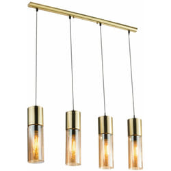 Lampada a sospensione a soffitto in ottone illuminazione soggiorno lampada a sospensione in vetro ambra Globo 21000-4HM