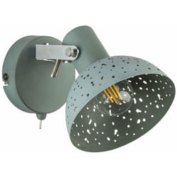 Globo - Lampada da parete orientabile Corridoio luce parete retrò lampada da parete soggiorno vintage, grigio antico, punzonatura, 1x E14, LxPxA