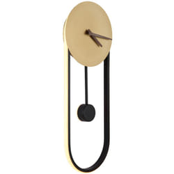 Globo - Orologio Da Parete Ovale Sussy Wanduhr Metallo Color Oro e Nero Led