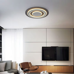 Plafoniera led antracite opale lampada da soffitto grigio soggiorno luce soffitto, metallo acrilico, 40W 1100Lm bianco caldo, DxH 48x5,2 cm
