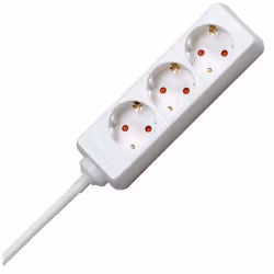 Kopp 128690659, 5 m, Interno, Tipo F, Rosso, Bianco, 3 presa(e) AC, 16 A