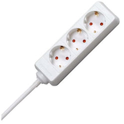 Kopp 128690659 prolunghe e multiple 5 m 3 presa(e) AC Interno Rosso, Bianco