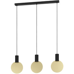 Lampadario a Sospensione Minimal Sarona Acciaio Nero Oro 3 Luci Gu10 4,5W
