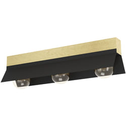 Plafoniera Minimal Tarrafo Acciaio Nero 3 Luci E27