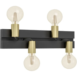 Applique Minimal Macchione Acciaio Nero 4 Luci E27