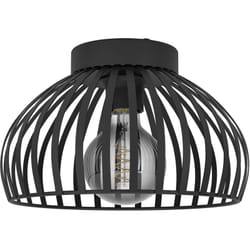 Eglo - Plafoniera Minimal Mogano 3 Acciaio Nero 1 Luce E27 Ip20