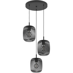 Eglo - Lampadario a Sospensione Minimal Romazzina Acciaio Nero 3 Luci E27