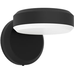 Applique Esterno Moderna Fornaci Acciaio Nero Policarbonato Bianco Led