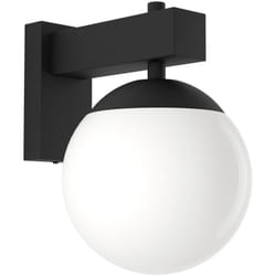 Eglo - Applique Esterno Contemporanea Bufalata Acciaio Nero Policarbonato Bianco E27