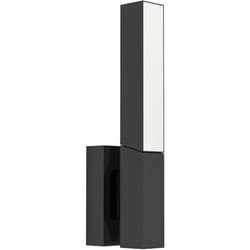 Applique Esterno Moderna Ugento Acciaio Nero Policarbonato Bianco Led