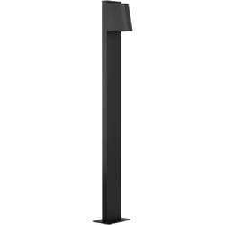 Piantana Esterno Moderna Stagnone Alluminio Nero Vetro Bianco 1 Luce Gu10
