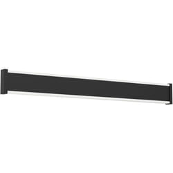 Applique Esterno Moderna Neviano Acciaio Nero Policarbonato Bianco Led 58Cm