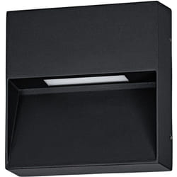 Applique Quadrata Esterno Maruggio Alluminio Nero E Policarbonato Trasp Led
