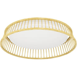 Eglo - Plafoniera Contemporanea Luppineria Legno Marrone Luce Led Integrato 20W