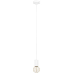 Eglo - Lampadario a Sospensione Contemporaneo Pozueta 1 Acciaio Bianco 1 Luce E27