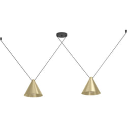 Lampadario a Sospensione Minimal Narices 1 Acciaio Nero Ottone 2 Luci E27