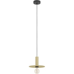 Eglo - Lampadario a Sospensione Moderno Escandell Acciaio Nero Ottone 1 Luce E27