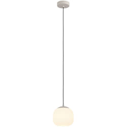 Eglo - Lampadario a Sospensione Moderno Cominio Acciaio Tortora Vetro 1 Luce E27