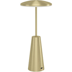 Eglo - Lampada Da Tavolo Moderna Piccola Acciaio Ottone Spazzolato Led Integrato 2,8W