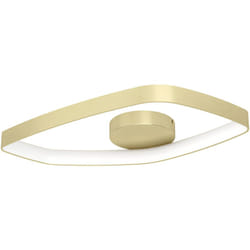 Plafoniera Moderna Vallerosa Alluminio Ottone Spazzolato Led Integrato 25,2W