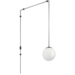 Eglo - Lampadario a Sospensione Minimal Rondo 3 Acciaio Nero Vetro 1 Luce E27