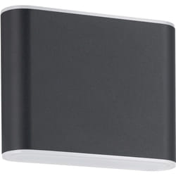 Eglo - Applique Esterno Moderna Grutti Alluminio Grigio Policarbonato Trasp Led
