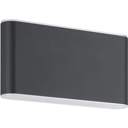 Eglo - Applique Larga Esterno Moderna Grutti Alluminio Grigio Policarbonato Trasp Led