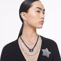 Swarovski Matrix Orecchini a cerchio Metallo Bianco - Vista aggiuntiva 4