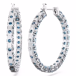 Swarovski 5647446 orecchino Orecchini a clip Metallo Blu, Argento - Vista aggiuntiva 4