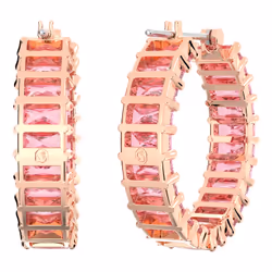 Swarovski Matrix Orecchini a cerchio Metallo Rosa, Rose Gold - Vista aggiuntiva 4