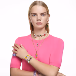 Swarovski Matrix Orecchini a cerchio Metallo Rosa, Rose Gold - Vista aggiuntiva 5