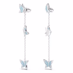 Swarovski 5662182 orecchino Orecchini a perno Metallo Blu, Argento - Vista aggiuntiva 4