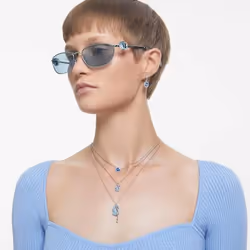 Swarovski 5671817 orecchino Orecchini a clip Metallo Blu, Argento - Vista aggiuntiva 6