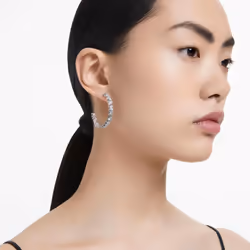 Swarovski Mesmera Orecchini a cerchio Metallo Bianco - Vista aggiuntiva 5