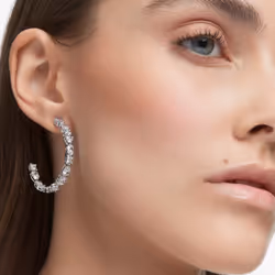 Swarovski Mesmera Orecchini a cerchio Metallo Bianco - Vista aggiuntiva 6
