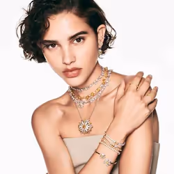Swarovski Idyllia Orecchini a clip Metallo Argento, Giallo - Vista aggiuntiva 5