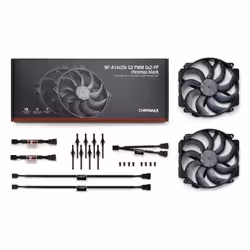 Noctua NF-A14X25R G2PWM SX2 CHBK Case per computer Ventilatore 14 cm Nero 2 pz - Vista aggiuntiva 8