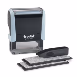 Trodat 4912 TYPOMATIC, Autoinchiostrante, Timbro testo/data, 17 x 46 mm, Nero, Azzurro, 63 mm, 35 mm