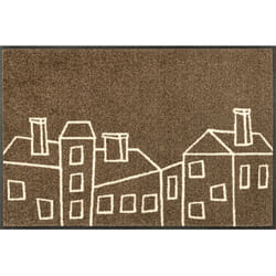 wash+dry Line City Tappetino di gomma Interno Rettangolare Nero, Grigio talpa