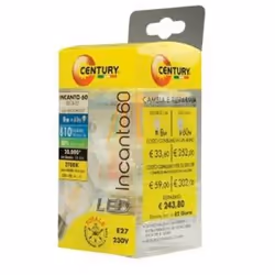 CENTURY INCANTO Goccia Lampadina a risparmio energetico Bianco caldo 2700 K 8 W E27 E - Vista aggiuntiva 2
