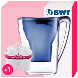 La caraffa filtrante Penguin Blu per acqua da tavola con filtro al Magnesio Mg2+. Testata dall'Università di Milano. Include ...