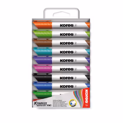 Kores M20800, 10 pz, Nero, Blu, Marrone, Verde, Verde chiaro, Arancione, Rosa, Rosso, Turchese, Viola, Tipo di punta, Multico ...