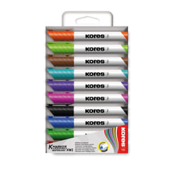 Kores M20800 evidenziatore 10 pz Tipo di punta Nero, Blu, Marrone, Verde, Verde chiaro, Arancione, Rosa, Rosso, Turchese, Viola