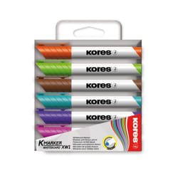 Kores M20802 evidenziatore 6 pz Tipo di punta Blu, Marrone, Verde chiaro, Arancione, Rosa, Viola