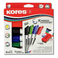Kores M20865 evidenziatore 4 pz Punta smussata Nero, Blu, Verde, Rosso