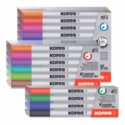 Kores M22841, 10 pz, Nero, Blu, Marrone, Verde, Azzurro, Verde chiaro, Arancione, Rosa, Rosso, Viola, Punta del pennello, Mul ...