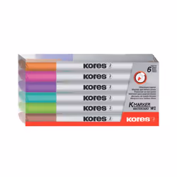 Kores M22846, 6 pz, Marrone, Azzurro, Verde chiaro, Rosa, Viola, Punta del pennello, Multicolore, Rotondo, 1 mm