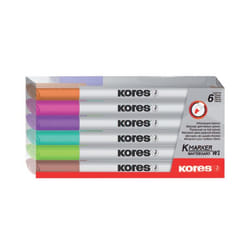Kores M22846 evidenziatore 6 pz Punta del pennello Marrone, Azzurro, Verde chiaro, Rosa, Viola