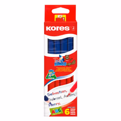 Kores Twin Jumbo Blu, Rosso 6 pz