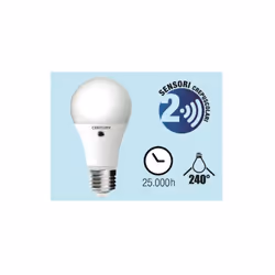 LAMPADINE LAMPADINA CENTURY LED SFERA CON SENSORE CREPUSCOLARE E27 - 10W (60W)Con sensore crepuscolare. Tecnologia Led in cla ...